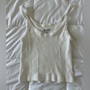 Brandy Melville White Ribbed Tank Top